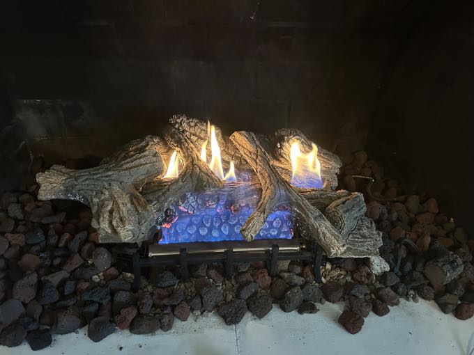 The same gas fireplace after service by Flame Fix