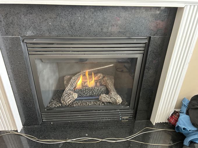 The same gas fireplace after service by Flame Fix